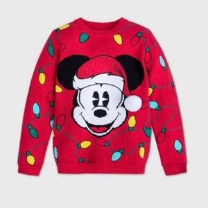 NWT Disney Baby Red Mickey Mouse Christmas Sweater with Holiday Lights 9-12 mos